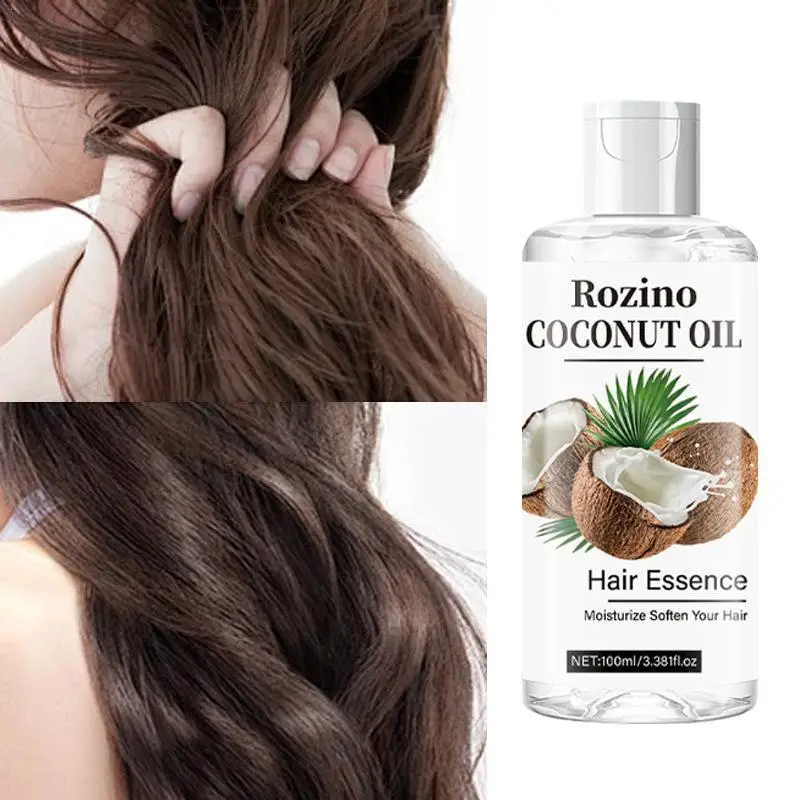 

1pcs 100ml Coconut Sooth Dry Skin Lighten Fine Lines Face Massage Oil Nourishes Hair Removes Frizz Hair Care Oil