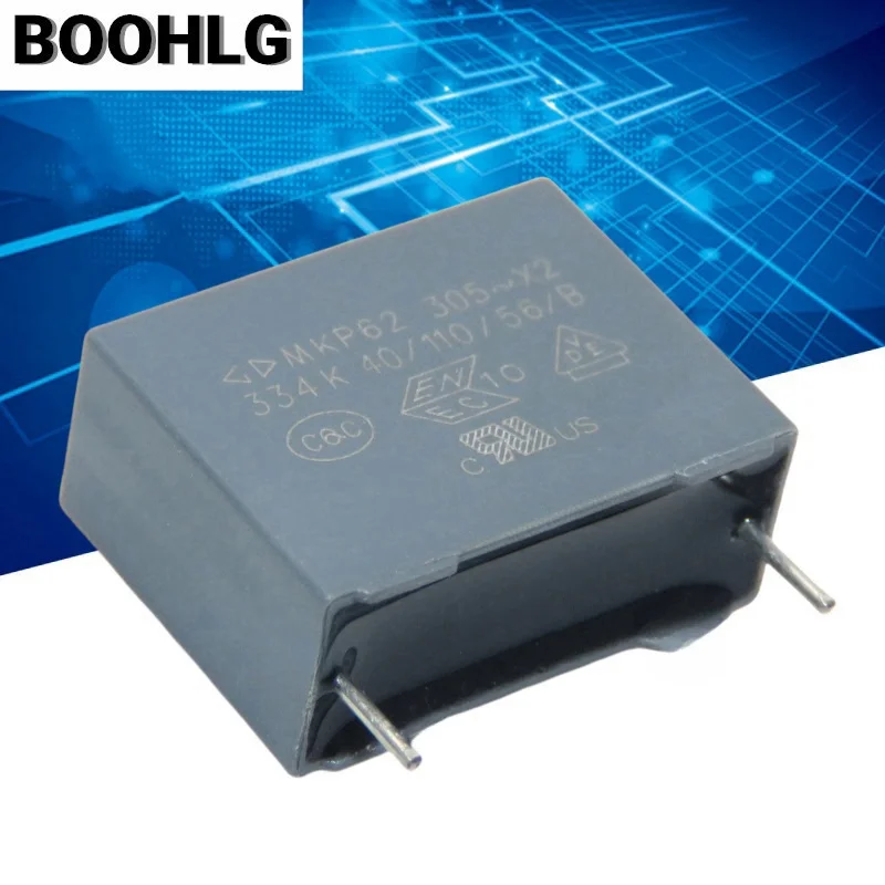 

Новинка 10 шт. MKP62 305V 0,33 UF 330N 334KF X2 Защитная емкость P15 мм