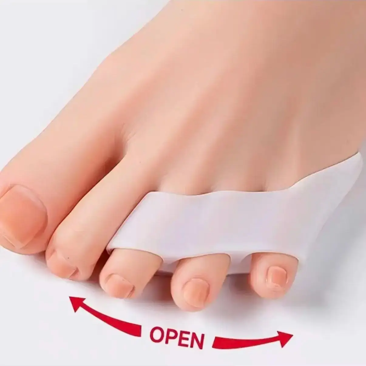 2Pcs Transparent Silicone Toe Covers with Three Holes, Anti-Friction, Anti-Blister, Suitable for Day and Night Use