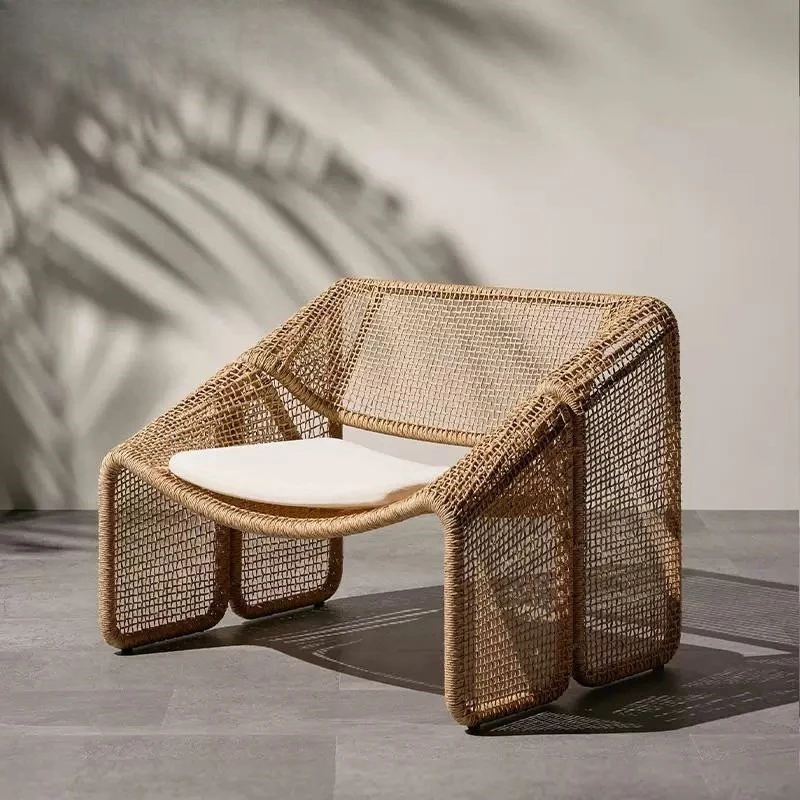 

Outdoor rattan chair sofa double rattan outdoor leisure bedroom reading bed and breakfast small table and chair model