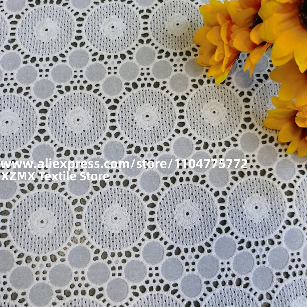 Sewing Eyelet Fabric - Oogjesborduurwerk, gehaakt kant, holle cirkelvormige bloemenstof