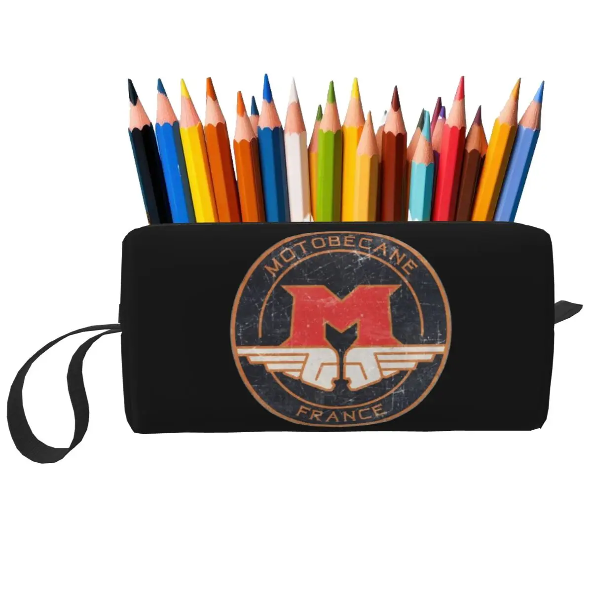 MOTOBECANE Retro Badge Makeup Bag Cosmetic Organizer Storage Dopp Kit Toiletry Cosmetic Bag for Women Beauty Travel Pencil Case