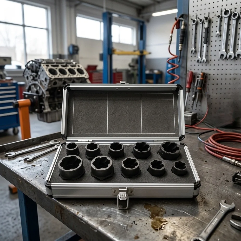 Broken Fastener Remover Socket Set 10 Piece Metric Kit for Automotive Repair Industrial Maintenance and DIY Mechanical Projects