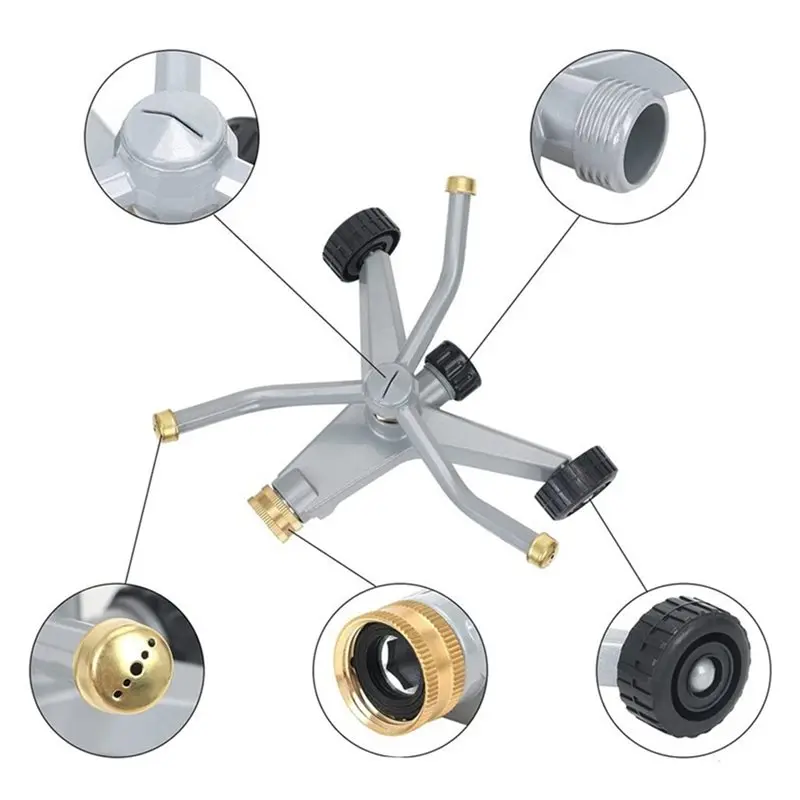 ABKO-Heavy Duty Spinnings Sprinkler Metall Whirling Sprinklerkopf Blumenbeete und Gemüsegärten
