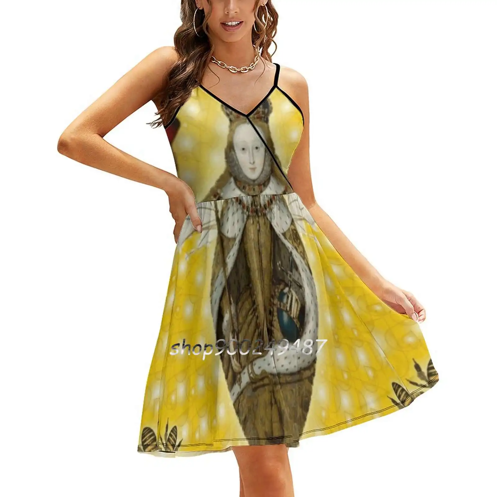 

Mandala Queen Bee Sling Dress Sexy Dress Female High Waist Dresses For Women Mandala Queen Bee Book Cover Phone Skins Yellow