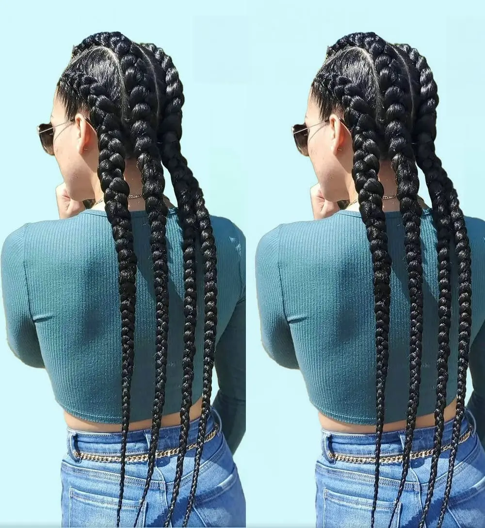 

Long 4x Twist Double Dutch Braided Synthetic Lace Wigs for Women Natural Blonde/Brown/Black/Ombre Color Box Braided Wigs Cosplay