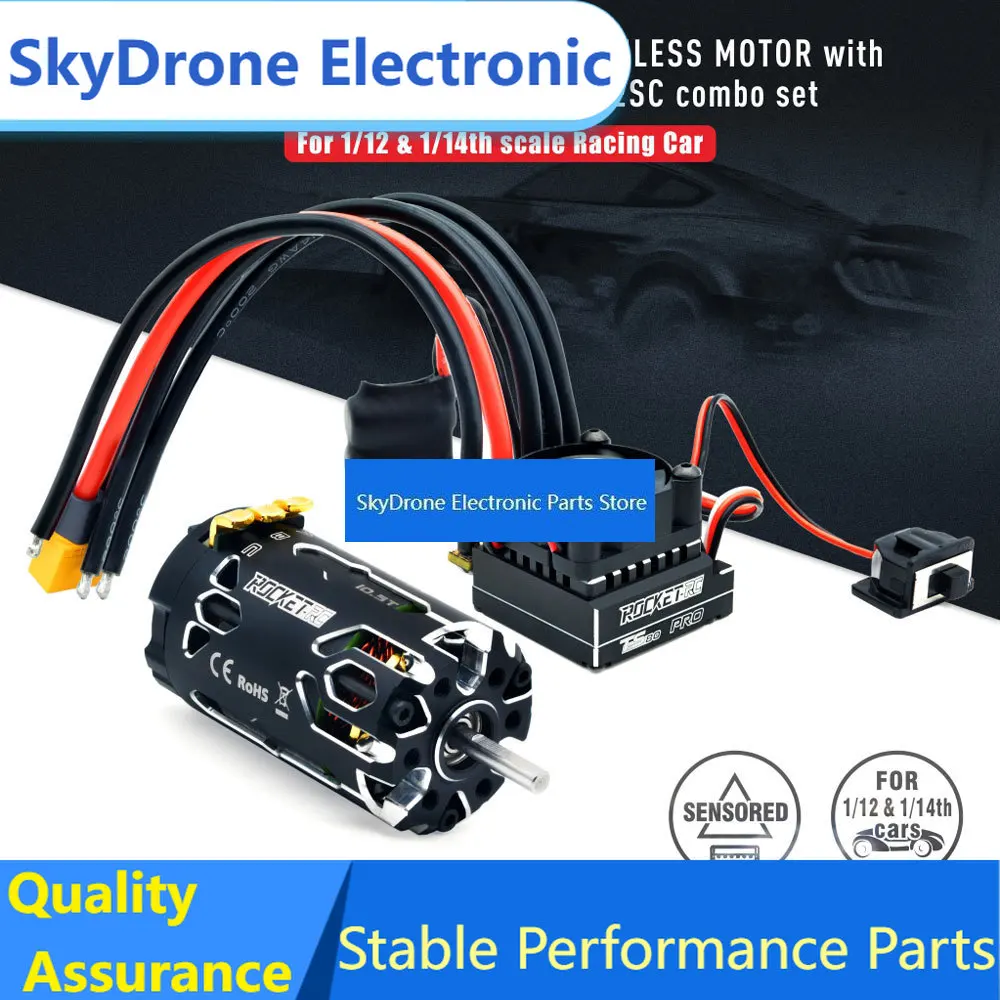 SkyDElSurpass Hobby Rocket-RC Supersonic 380 8.5T 10.5T 13.5T 17.5T Brushless Sensored Motor With 80A ESC For 1/12 1/14 RC Car