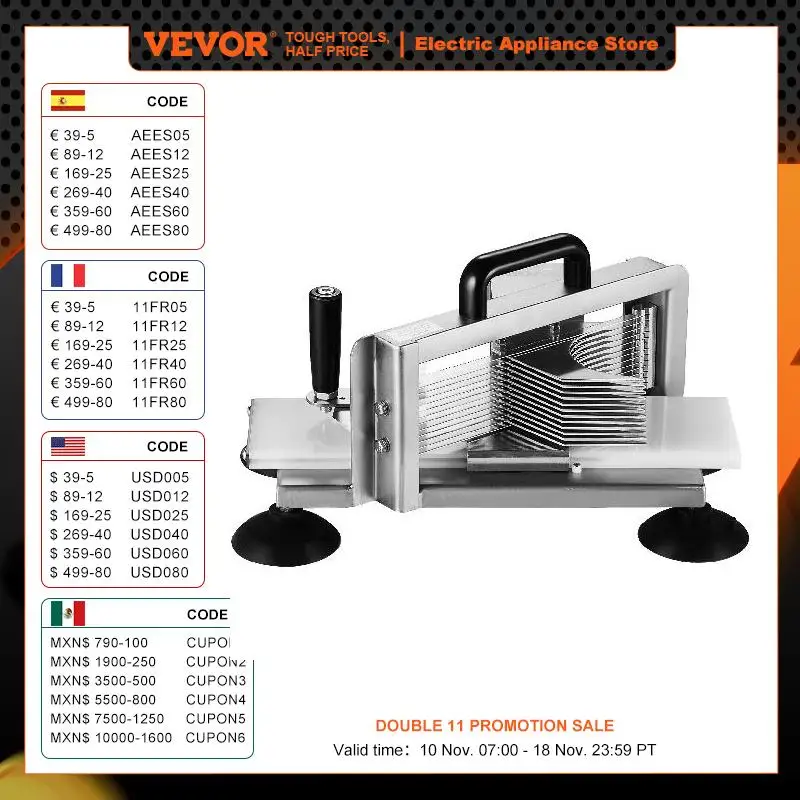 VEVOR Commercial Tomato Slicer 1/4