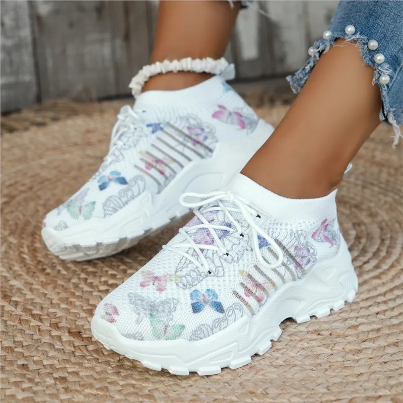 Zapatillas Mujer Summer Sneakers Women Plush Fashion Trendy Platform Shoes Tenis Socofy Sports Shoes Women Flats 36-43