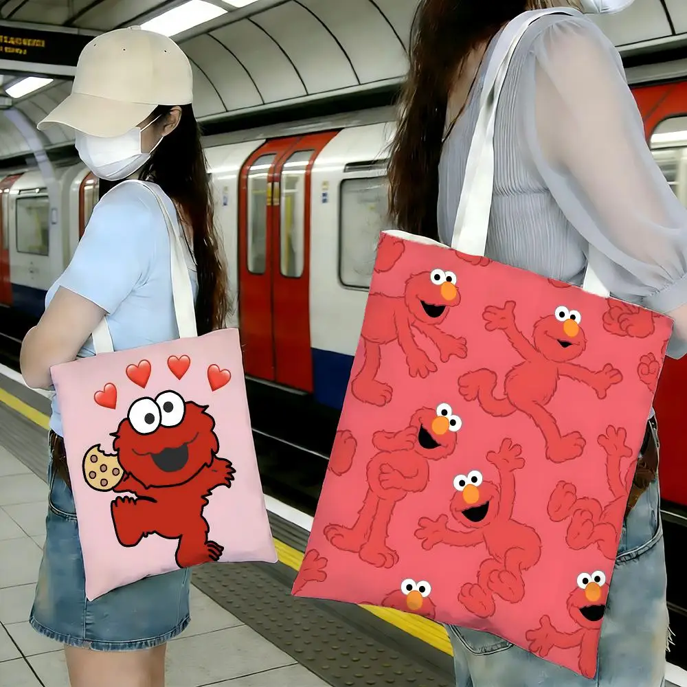 muppet tvshow Sesame Street-Elmo Storage Bags Shopping Bags Series Print Bags Lightweight Shoulder Bag For Daily Use