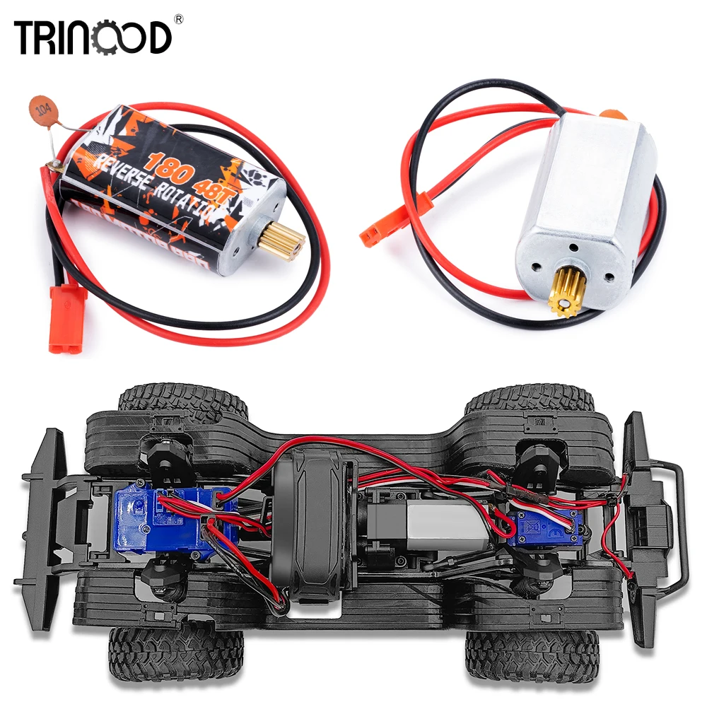 

TRINOOD 180 Brushed Motor 48T With Pinion Motor Gear for 1/18 RC Crawler Car TRX4-M Bronco Defender Motor Gearbox Engine
