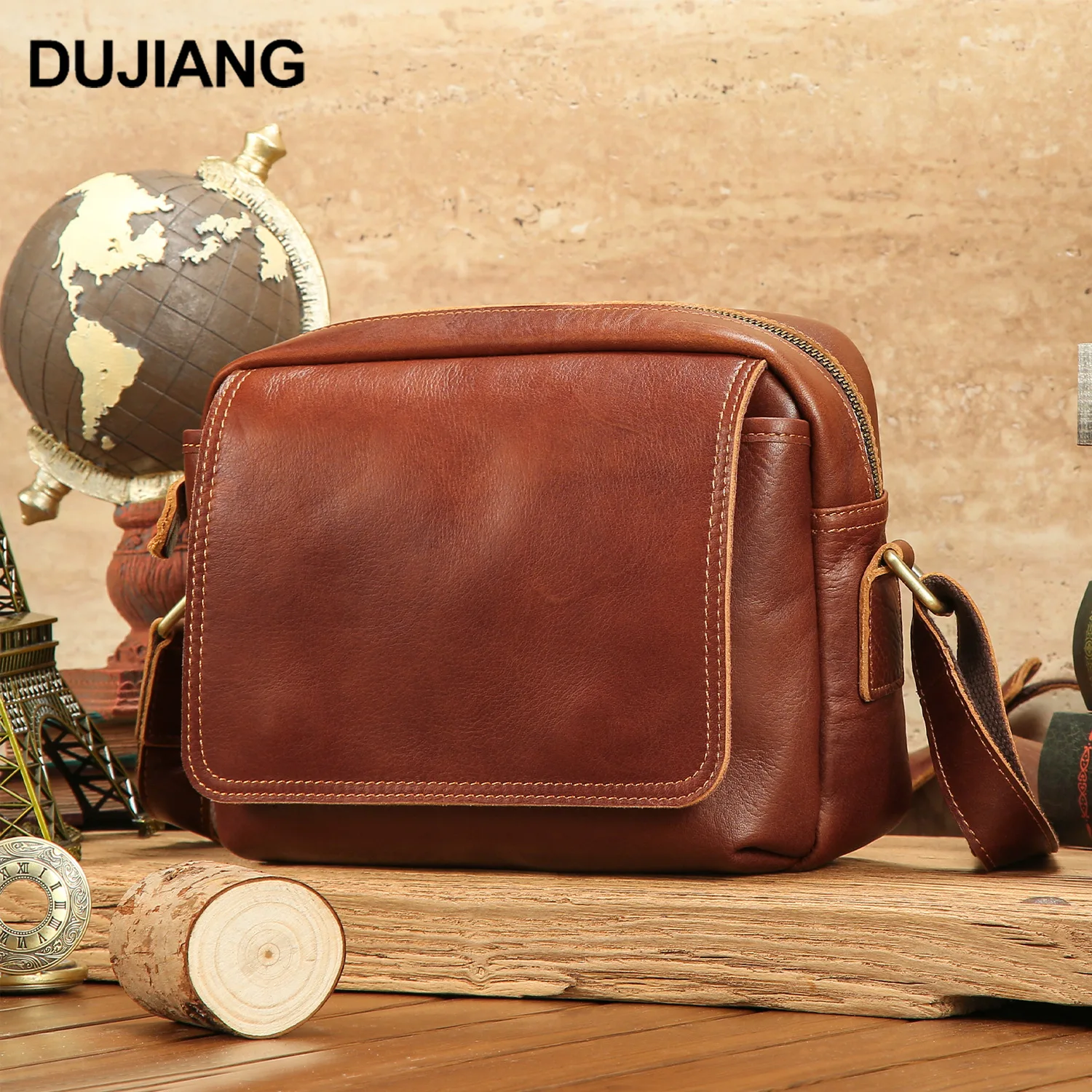 

First Layer Cowhide Messenger Bag Men's Retro Leather Shoulder Bag Large Capacity Casual Horizontal Leather Bag sling bag bags