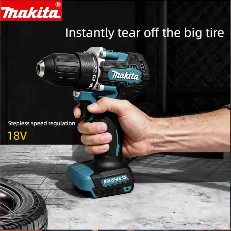 🐉 Makita DDF487 Furadeira sem fio 18V com bateria Chave de fenda de impacto elétrica sem escova Ferramenta elétrica recarregável