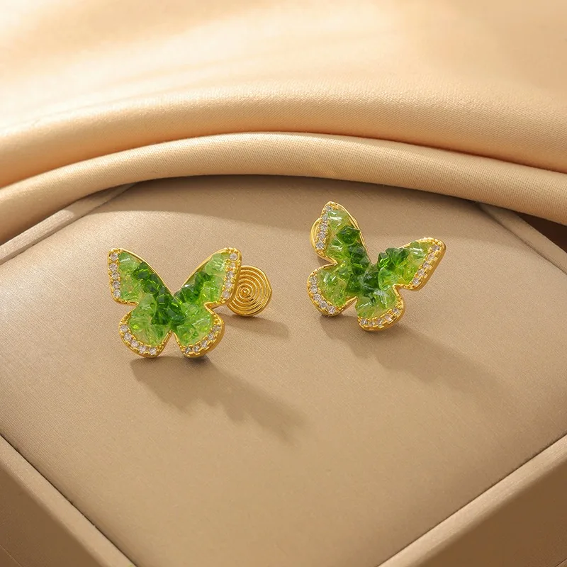 

Новые серьги-клипсы «Зеленая кристальная бабочка», элитные, без проколов, универсальные, в стиле «легкий люкс», в форме диска от комаров