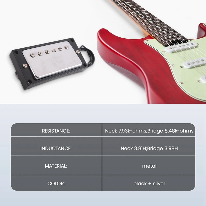 هامبوكر التقاطات بملف مزدوج للرقبة والجسر متوافقة مع جيتار كهربائي طراز LP لمجموعة استبدال أجزاء الجيتار