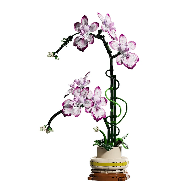 Mother's Day Gift Flowers Building Block Toy Oncidium Bouquet MOC Small Particles Orchid Bricks Flower Toy for Woman Girls Kids