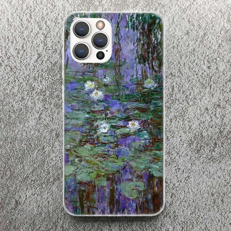 Miękkie etui z nadrukiem mostka lotosu na iPhone 11 13 14 Pro Max 15 Art 12 Mini obudowa telefonu XS XR X SE 7 Plus 8 Patt