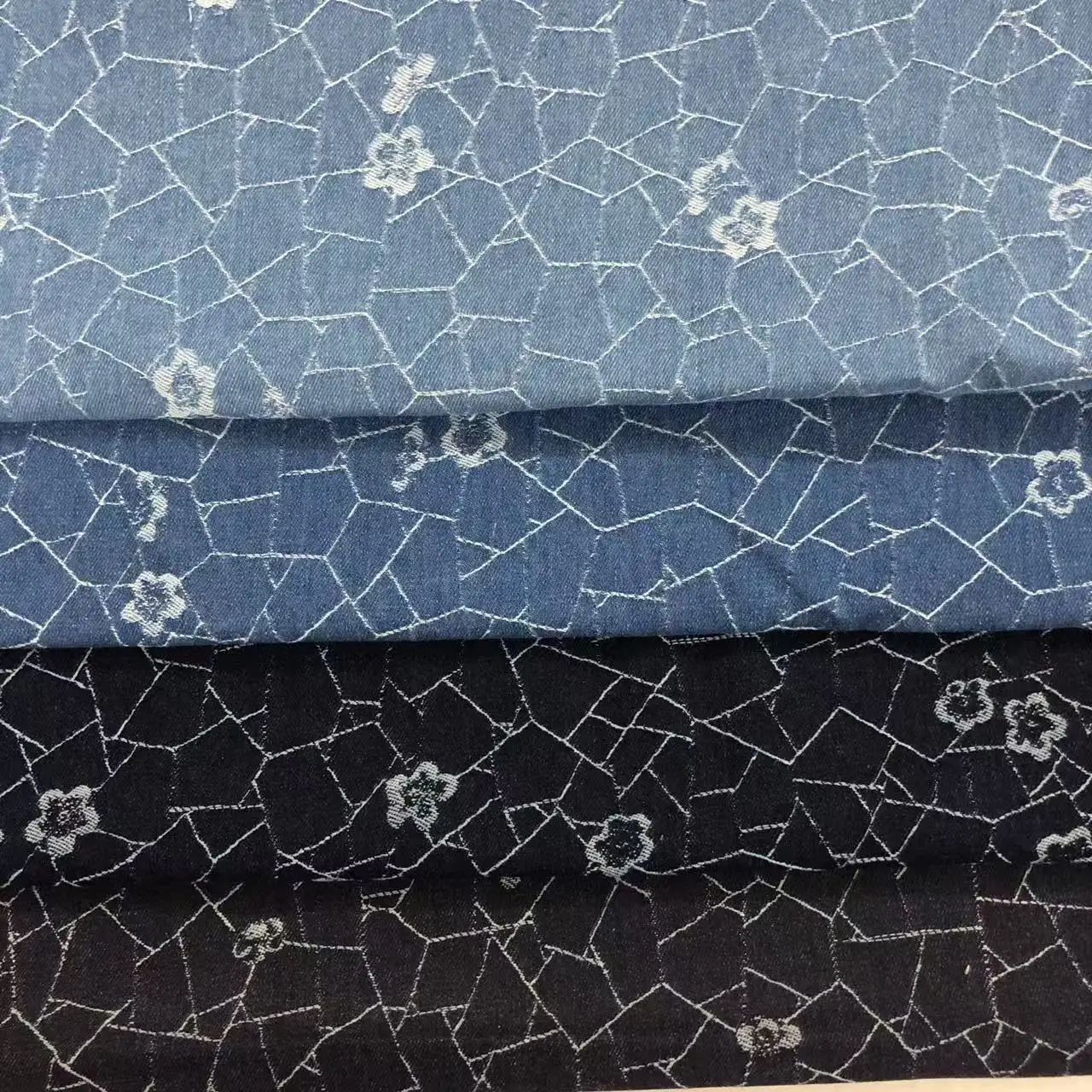 

Denim Fabric Ice Crack Pattern Thickened Jacquard Washed Denim For Sewing Dresses Bags Pants bags hats DIY Denim Fabric