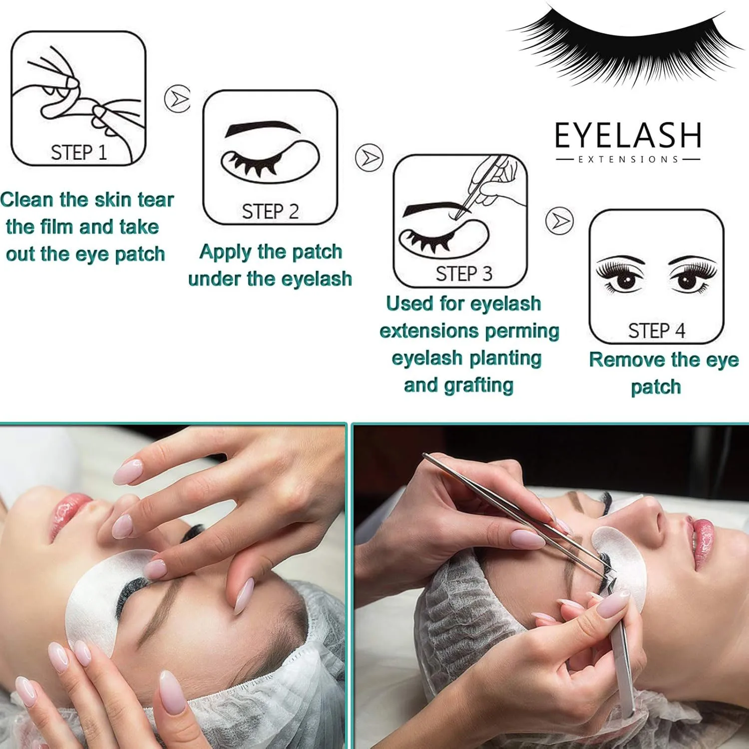 50 Paar Augenpads, Wimpernverlängerungs-Gel-Patches, fusselfreie DIY-Wimpernverlängerungs-Schönheits-Make-up-Hydrogel-Augenpads – Detail 1