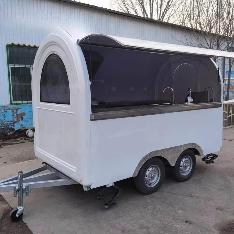 Camión de Comida Móvil Totalmente Equipado con Cocina Completa, Remolque de Comida Estilo Americano, Kiosco de Café, Contenedor Bar, Carrito de Comida