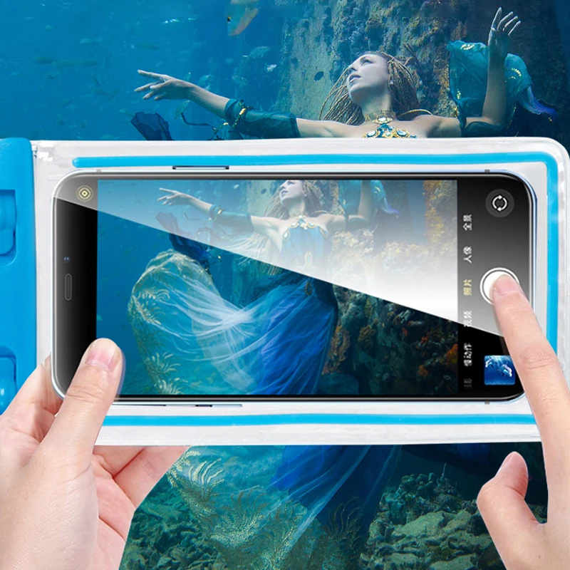 1pcs Mobile Phone Waterproof Bag Outdoor Beach Portable Touchscreen Swimming Rafting Rider Sealed PVC Cellphone Waterproof Case
