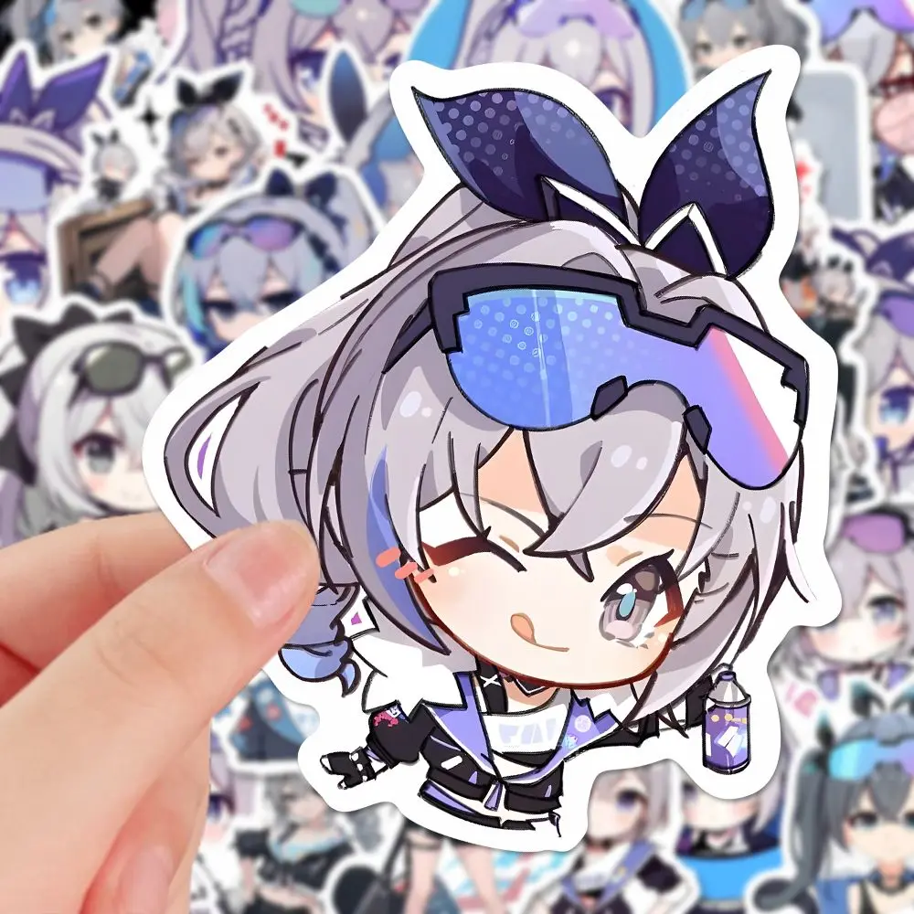 48pcs Silver Wolf Sticker Anime Honkai Star Rail game Stationery Stickers Cartoon Creative Water Proof School Supplies Decor