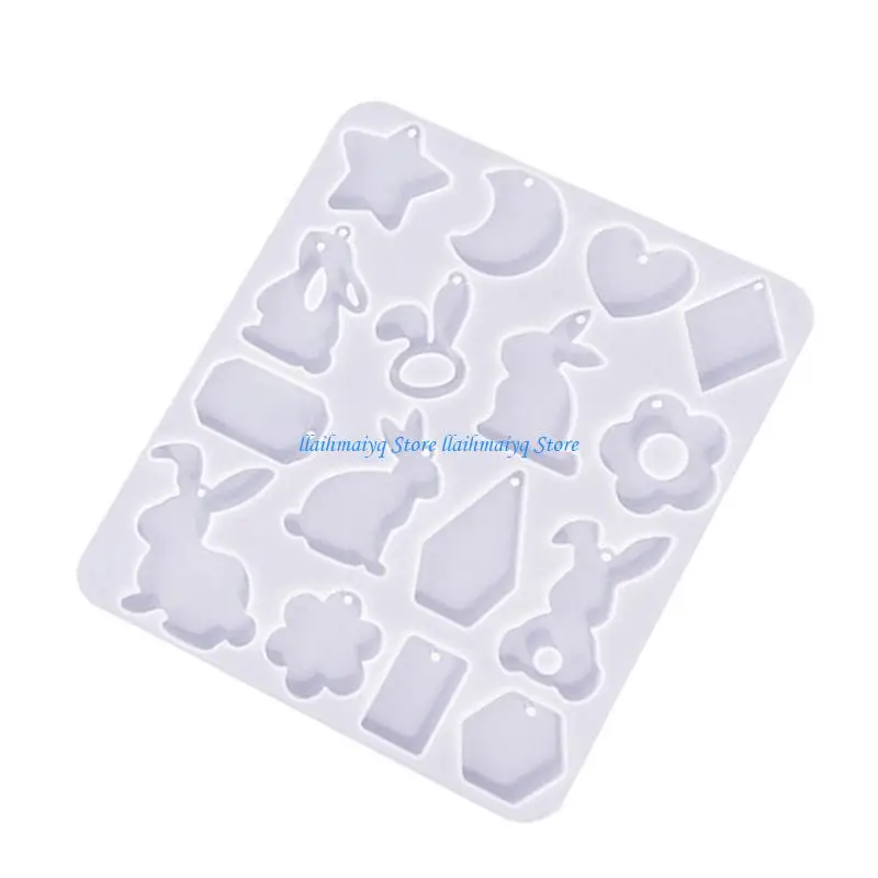 573B قالب من السيليكون الناعم شخصية على شكل حيوان أقراط قوالب هندسية حلقات الأذن قالب الايبوكسي لعشاق الحرف اليدوية ذاتية الصنع #2