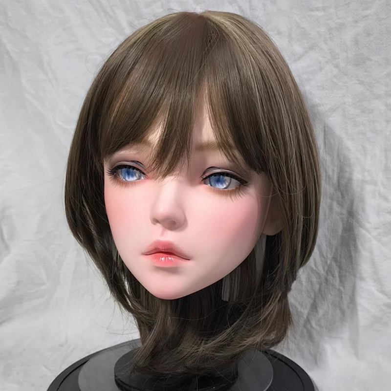 Dostosowane kobiece słodka dziewczyna żywica pół głowy lub Kigurumi BJD oczy Crossdress Cosplay japońskie anime maska ​​rolowa i peruki