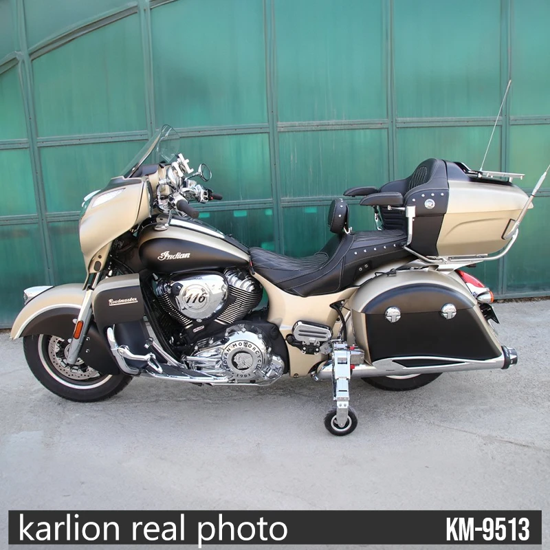 KARLION Steel Touring Flh Road Street Glide Motard Support Stabilizer Side Parking Wheels for Yamaha Motorcycle