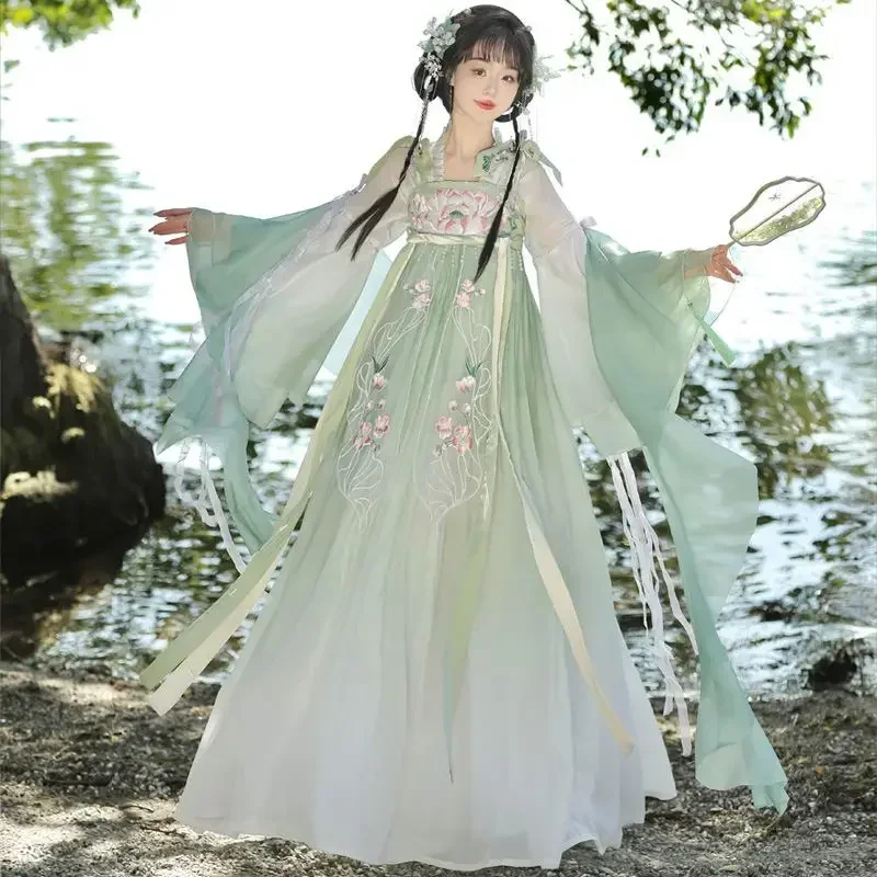 new Ancient Chinese Hanfu Dress Women Halloween Princess Cosplay Costume Party Outfit Summer Green Hanfu Sets Tang Dynasty Dress