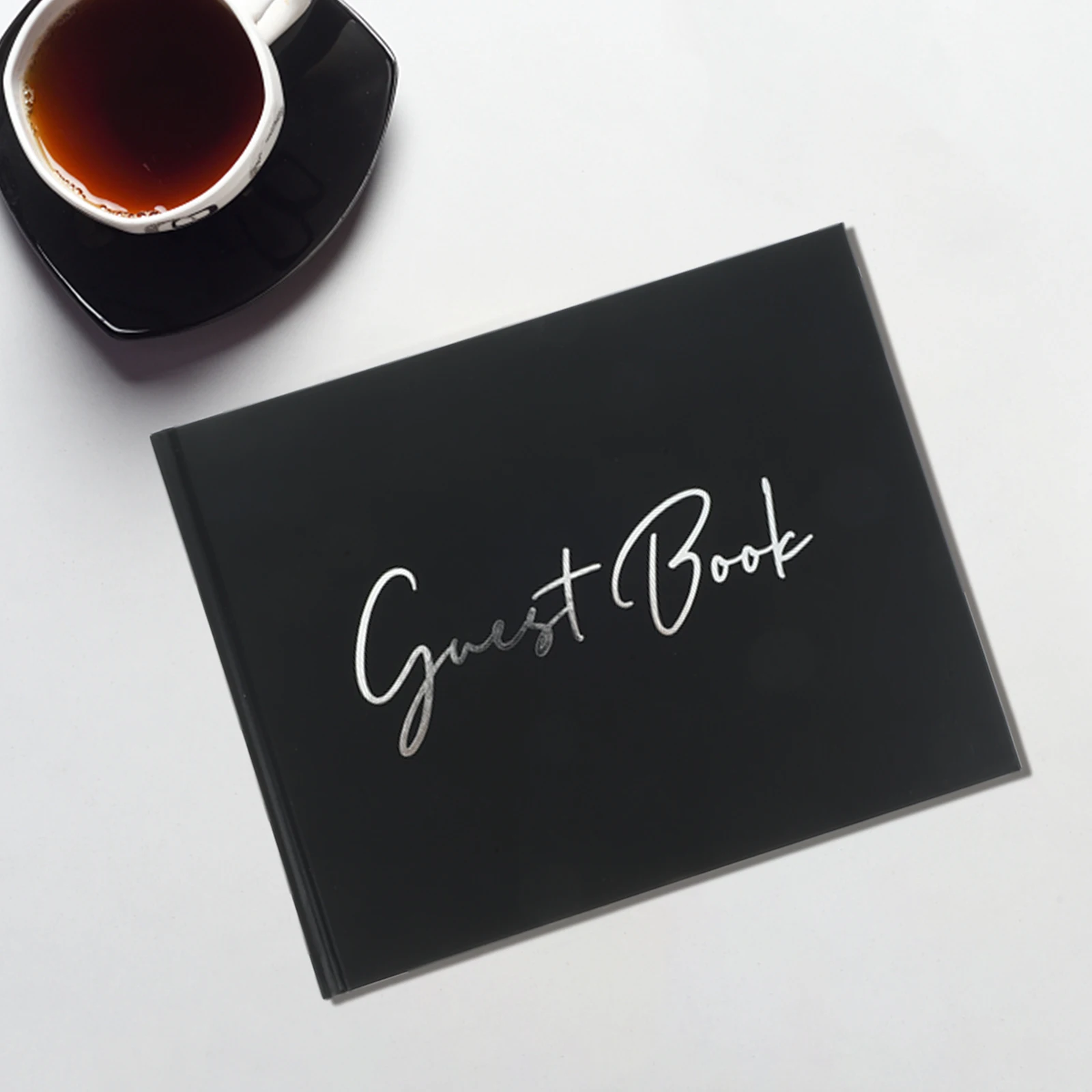 

1 set Funeral Guest Black White Memorial Sign In Book Condolence Registry Attendance Notebook Simple Elegant Design