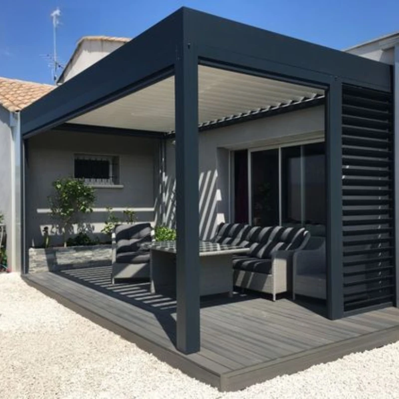 

Outdoor Waterproof Pergola Aluminium Motorized Louvered Pergola Canopy Exterior Gazebo Pergola Shading
