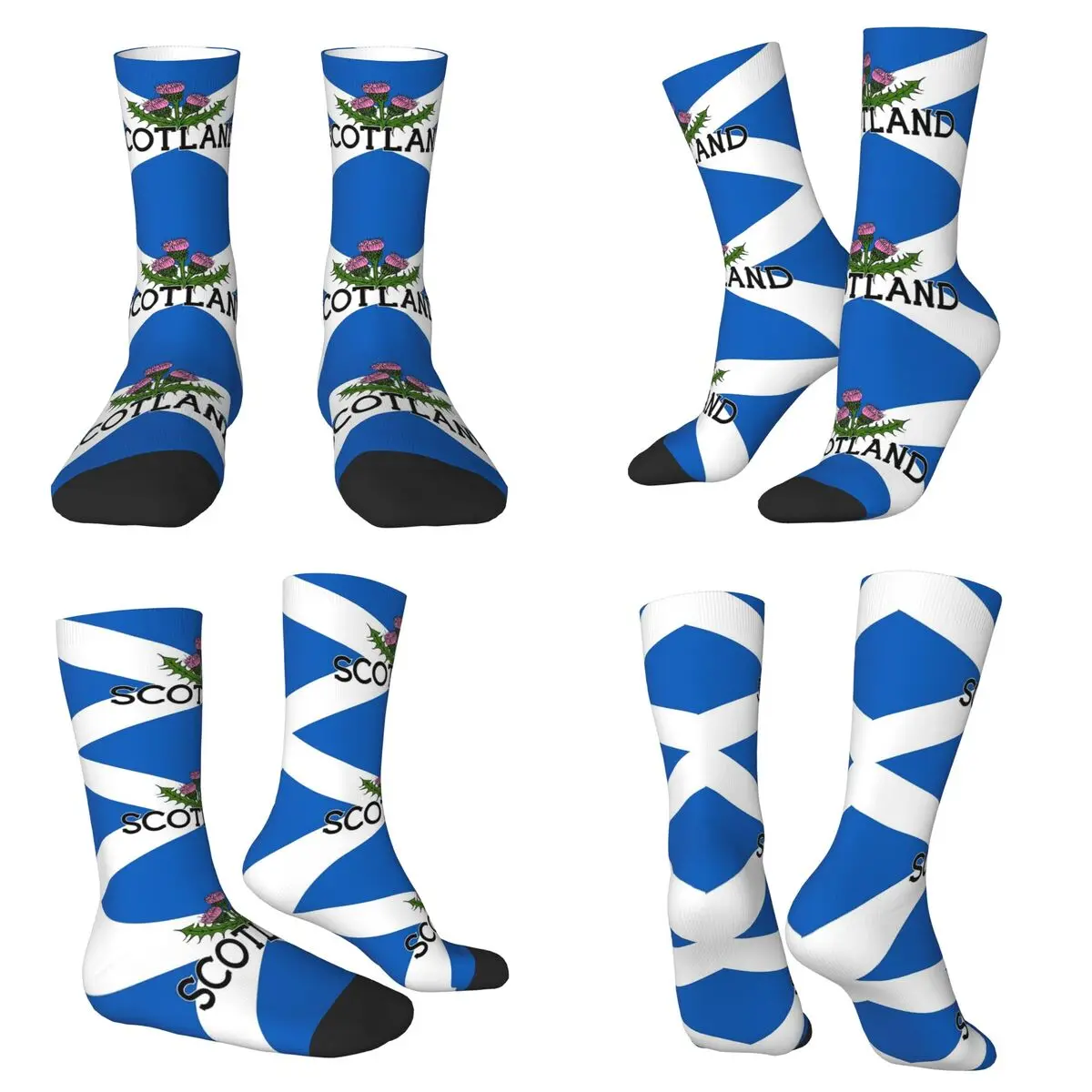

Носки с флагом Шотландии, шотландские носки St Andrews Cross And Thistle, чулки в стиле Харадзюку, всесезонные длинные носки, аксессуары для унисекс