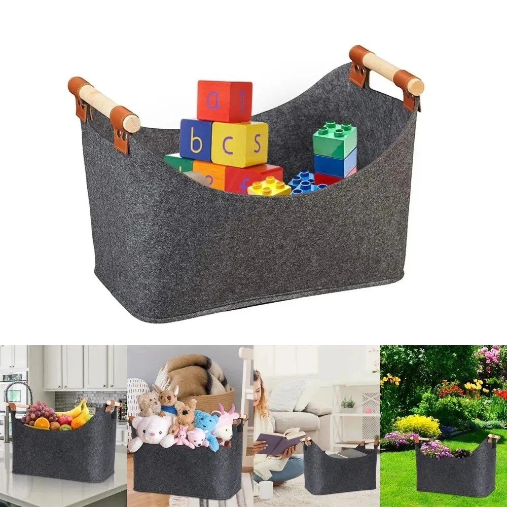 

Firewood Bags Felt Storage Bag Clothes Toys Organizer Bag Planting Flowers Bag Fruit Vegetable Basket Home Storage Felt Bags