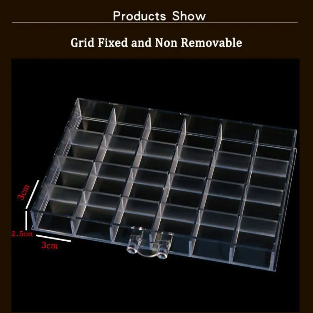 

120Grids Jewelry Storage Box Acrylic Dustproof Nail Art Organizer Box Compartment Necklace Bracelets Jewelry Transparent Box