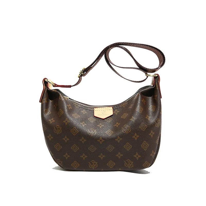 Cross-border Retro Color Block Jiaozi Bag New Fashion Large Capacity Crescent Bag Casual Shoulder/Sling Bag