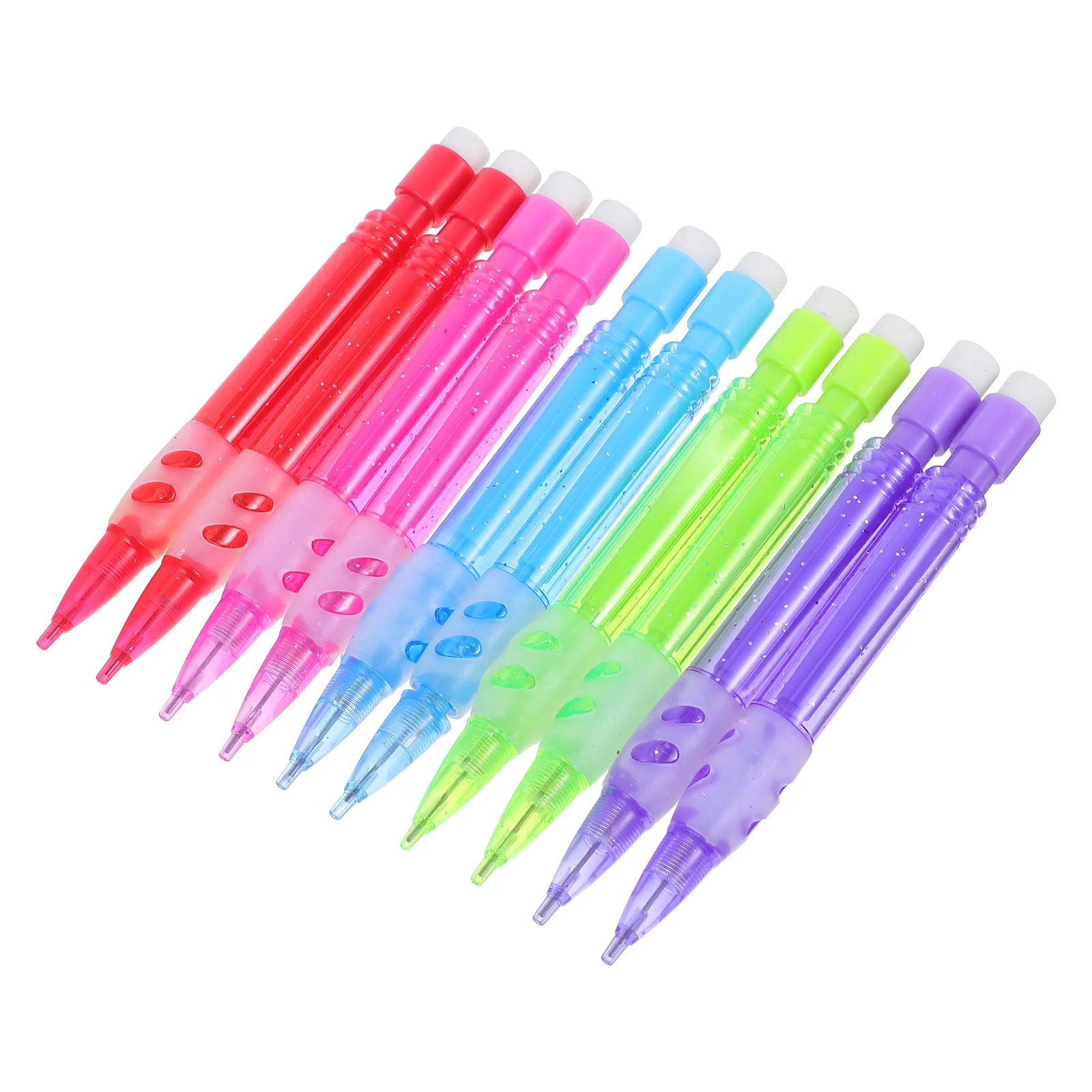 10Pcs 0.7mm Mini Mechanical Pencils Compact Design Smooth Writing Material Builtin Eraser Versatile Use for Office