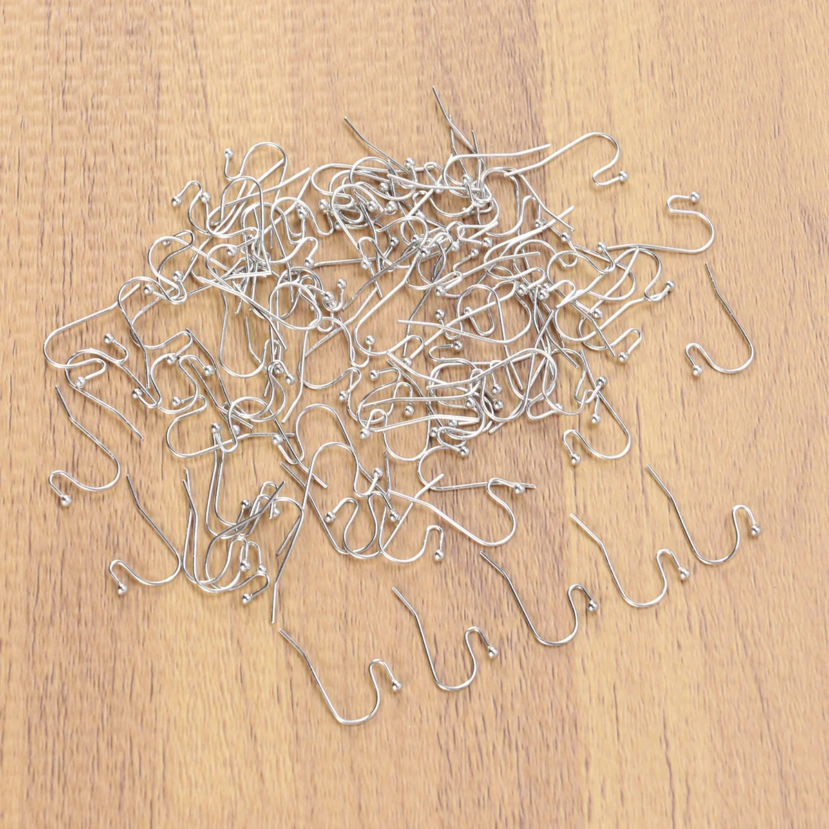 

100 Pcs Hook Ear Accessories Jewelry Findings Pins Tone Wire Hooks Manual Silver Earring