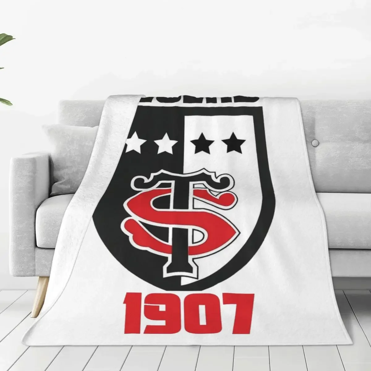 Stade Toulousain Knitted Blanket Rugby Union Flannel Throw Blankets Airplane Travel Printed Ultra-Soft Warm Bedsprea