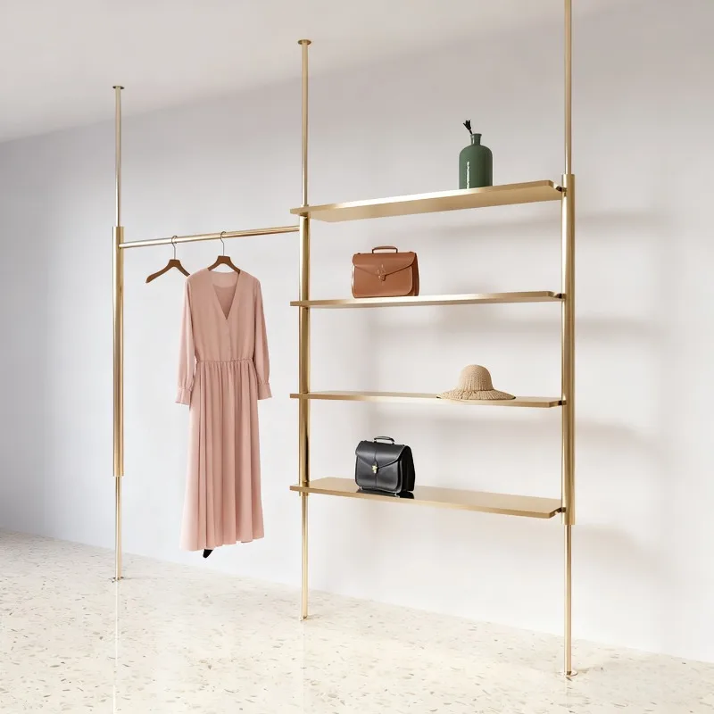 Wall-mounted clothes rack men's and women's clothing special display shelves