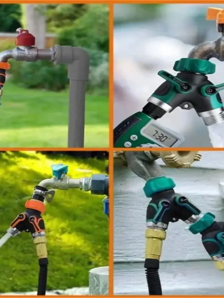 Connecteur séparateur de tuyau bidirectionnel d'irrigation, standard américain, séparateur de 3/4 pouces, nouvelle eau du robinet de jardin, norme européenne 1/2
