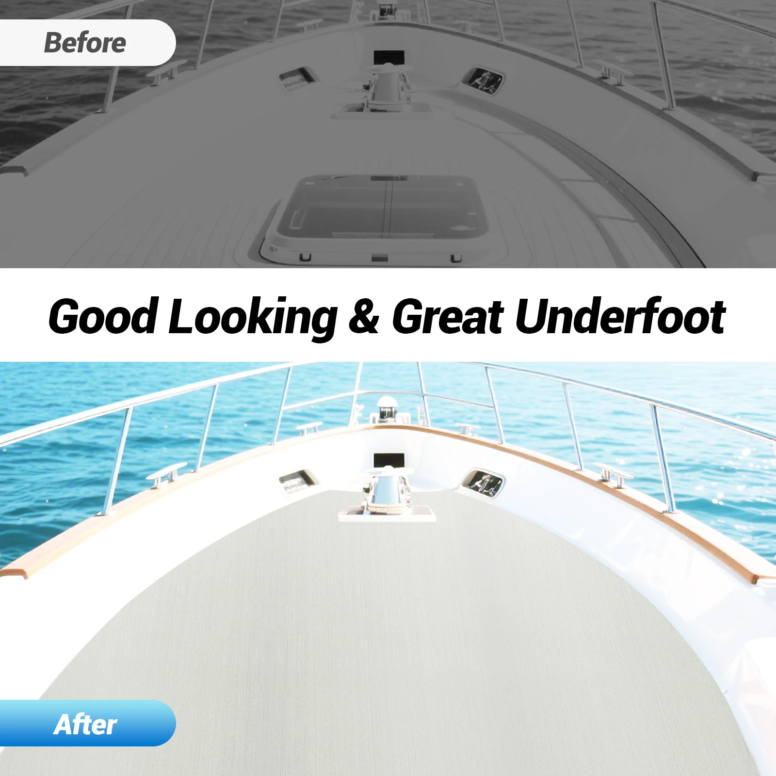 Graue moderne rechteckige EVA-Bootsdeckel, selbstklebende Matte, EVA-Bodenmatte, bequeme, weiche, rutschfeste Bootsboden-Dekoration