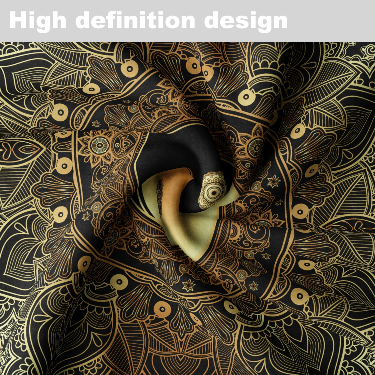 1 piece of Yin Yang Tai Chi Circular Tablecloth Waterproof Color Terrace Dining Table Cover Bohemia 63 inch Tablecloth
