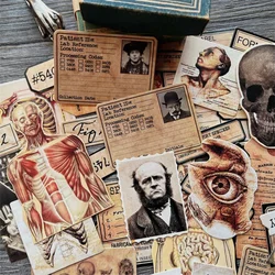 43Pcs Tim Holtz Style Medical Craft Paper Junk Journal Ephemera anatomia umana cartoncino Collage materiale Scrapbooking confezione di carta