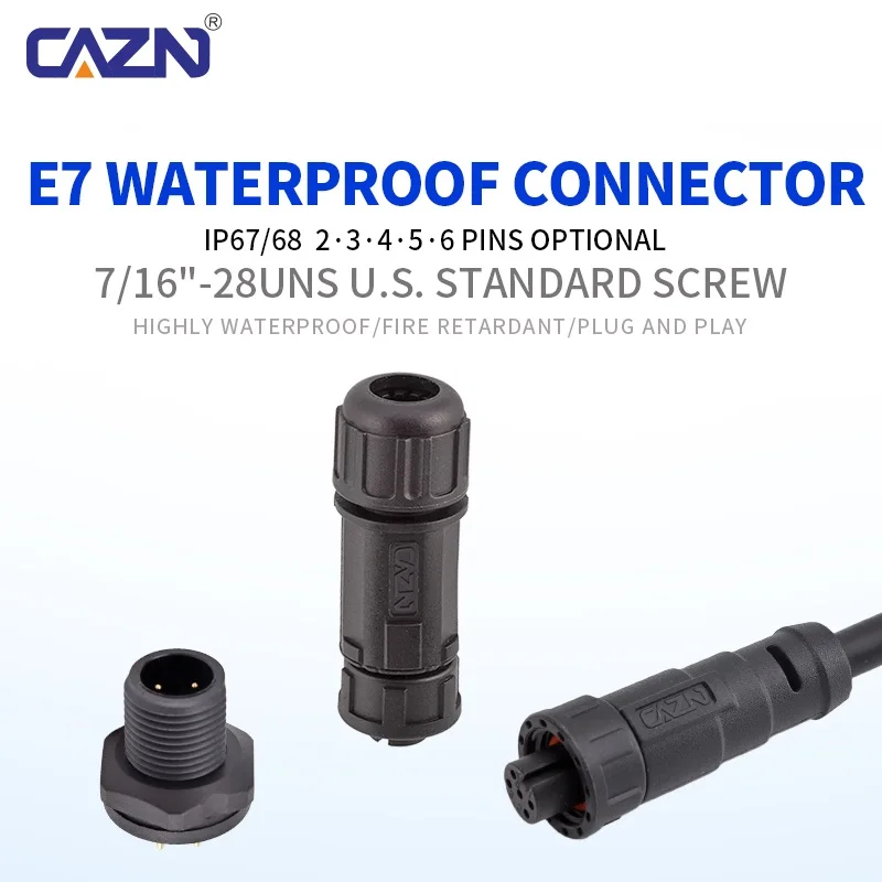 E7 Threaded Receptacle Socket Male 2-8 Pin Front Rear PCB Flange Mount IP67 for LED Display & Automation Equipment