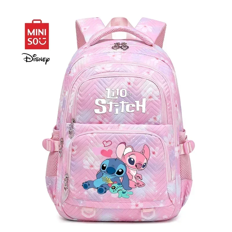 

MINISO Disney Lilo Stitch Waterproof Women Backpack Female Travel Bag Backpacks Schoolbag for Teenage Girls Bookbag Mochila