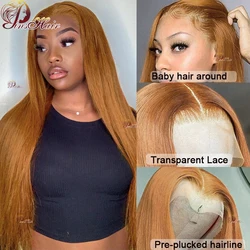 VideoBrown-Perruque Lace Front Wig Péruvienne Naturelle, Cheveux Lisses, Blond Miel, 13x4, Pre-Plucked, pour Femme