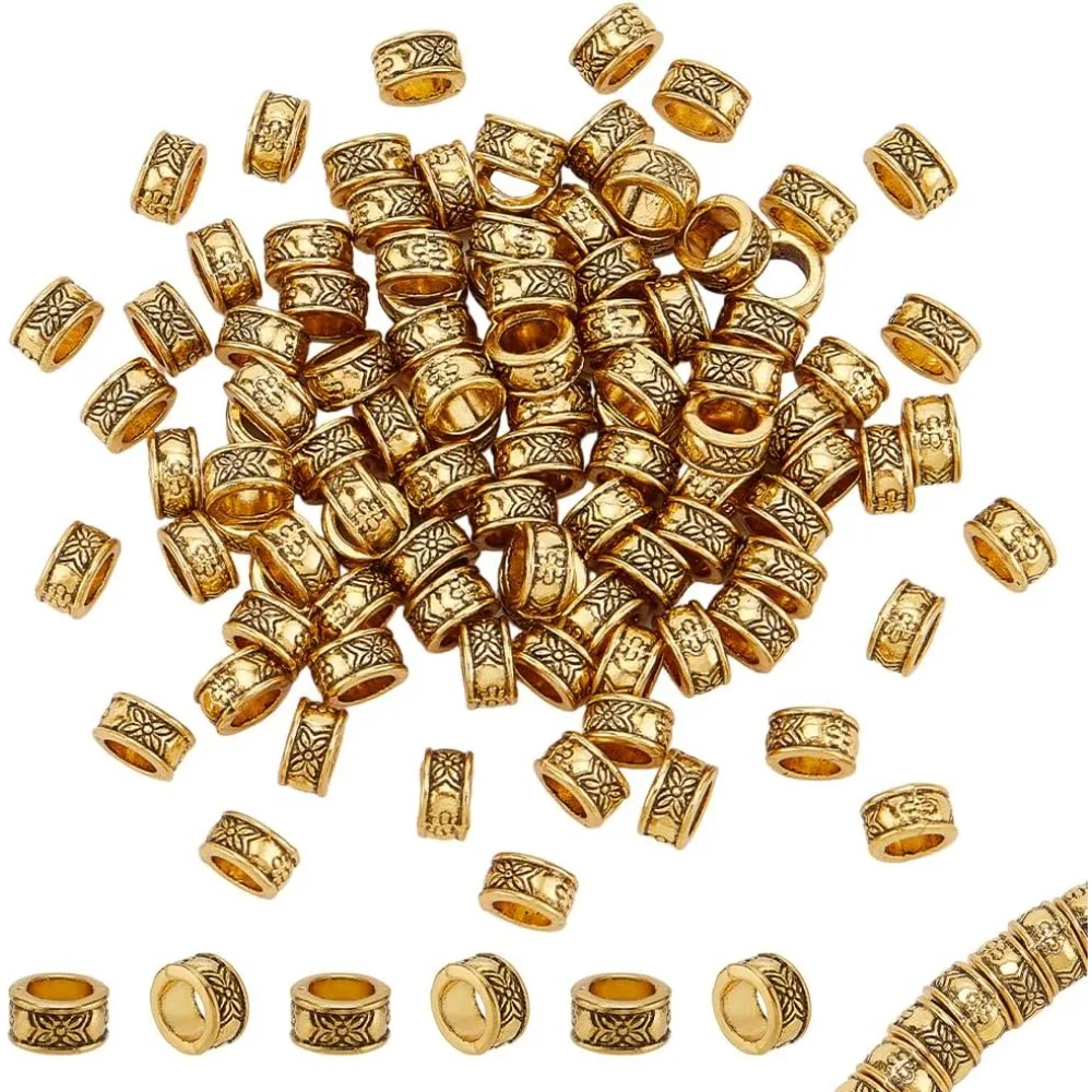 

100pcs 8mm x 4.5mm Metal Round Loose Beads for Jewelry Making