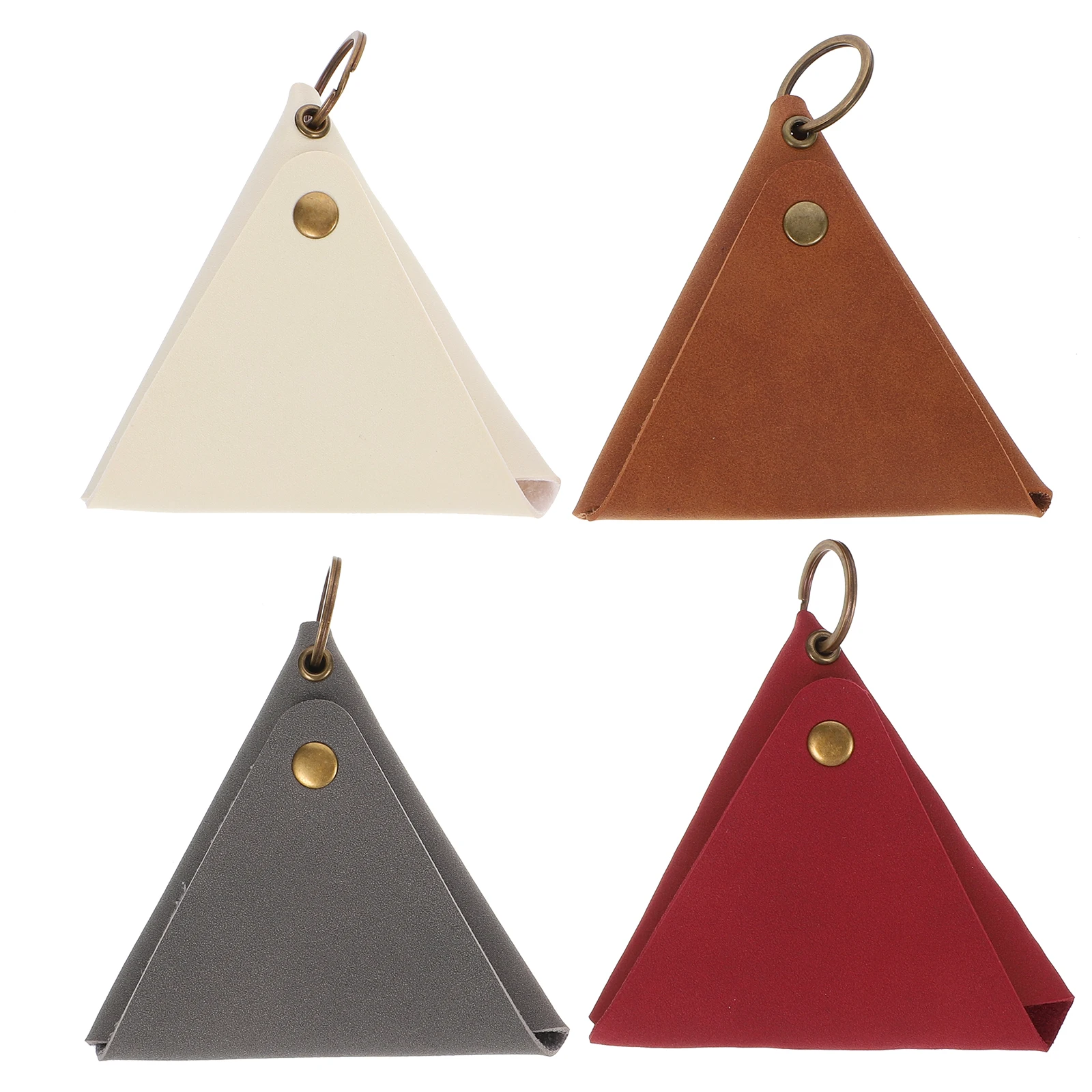 

4 Pcs Pouch Key Case Small Change Purse Wallet Pocket Cash Triangle Coin Pouch Triangle