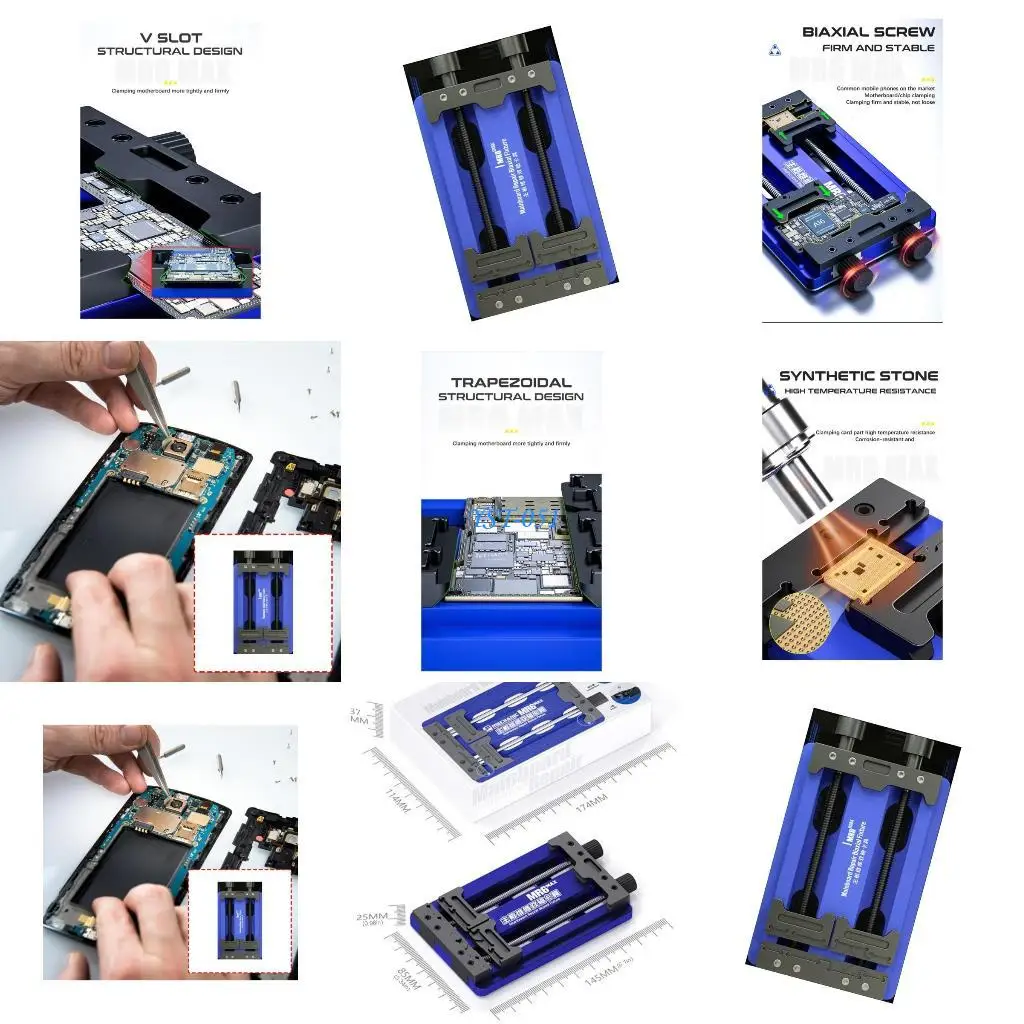 

E15A Double Bearing Holder for Mobile Phone Motherboards IC Chip Clamp Repair Tool